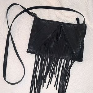 Black Fringe Crossbody Bag